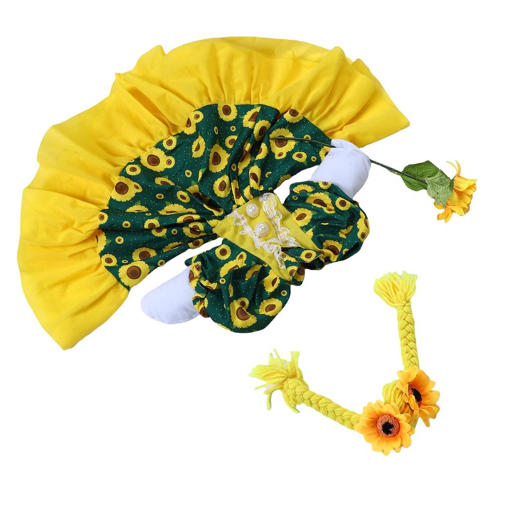 Sunflower Goose Outfit Unique Fade Proof Machine Washable Goose Statue Costume with Wig for Decoration
