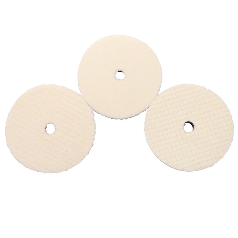 3-7" Self-Adhesive Beveled Japanese Wool Pad for Car Detailing & Polishing