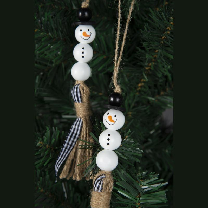 20mm Snowman Wooden Bead Christmas Theme Color Wooden Bead Wooden Beads DIY Accessories 2021.8 New Pendant Key Ornament