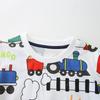 Summer New Product: Boys' Short-Sleeve T-Shirt With Cartoon Train Print Pullover Casual Round-Neck Top For Young Children