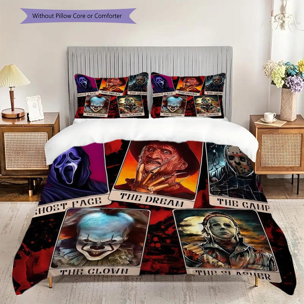 Horror Movie Posters Set Bedding 1 Duvet Cover 2 Pillowcase Without Core Christmas Birthday Gift Bedding Set Soft And Comfortable