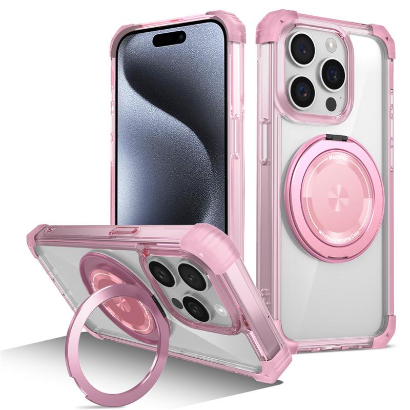 Transparent Magnetic Ring for Magsafe Wireless Charge Cases for IPhone 17 Air 16 Plus 15 14 13 12 11 Pro Max Shockproof Cover