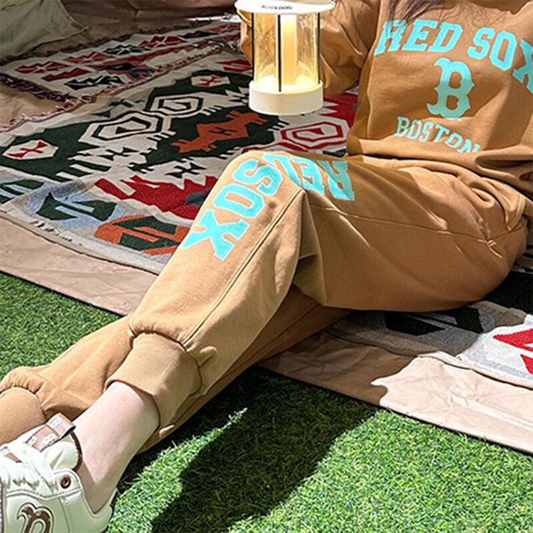 New MLB Knitted Sports Pants Unisex Dark Beige 3APTV0134-43BGD