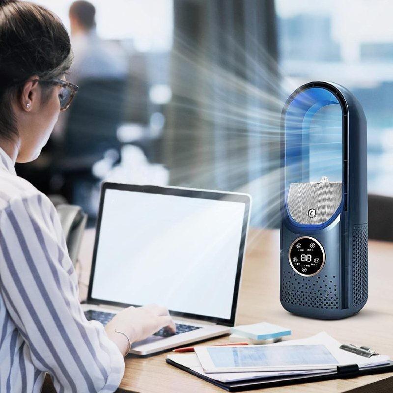 Beliebter Kaltluftventilator für Zuhause, Wohnheim, Büro, Schreibtisch mit Befeuchtungs- und Kühlfunktion, USB, Leise, Timer, Klimaanlagenventilator