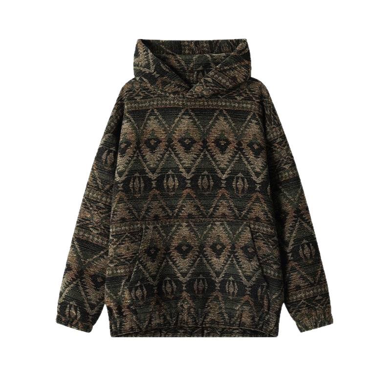 Herren Ethno-Stil Kapuzenpullover mit Fleecefutter - Herbst/Winter Pullover Trend