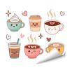 Adesivo Murale Tazza da Caffè Tè Rimovibile Stacca e Attacca Latte Decorazioni Murali Adesivi Cartello Caffè Divertente per Cucina Casa Ufficio