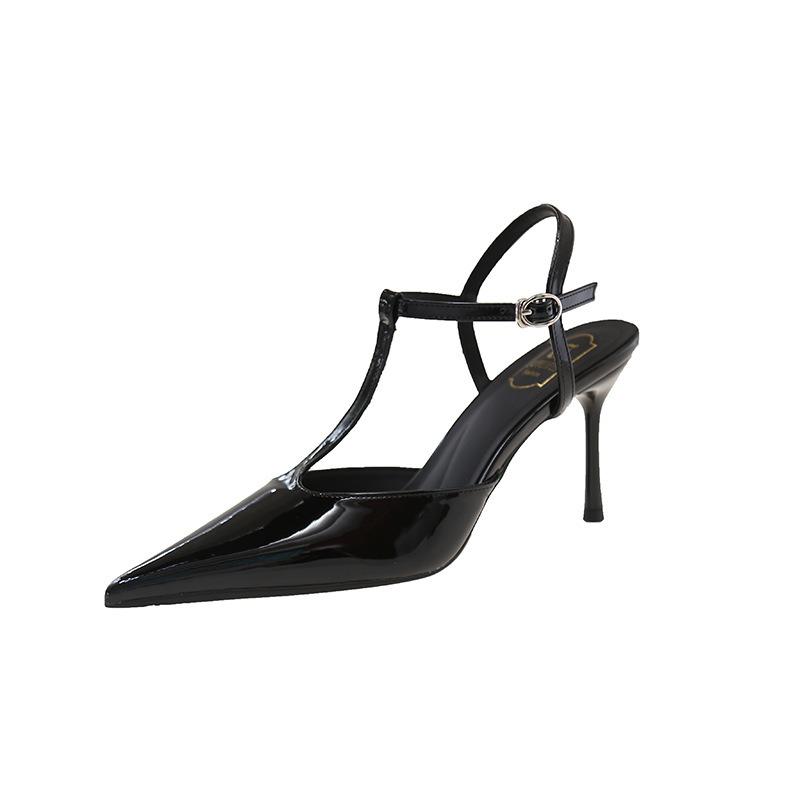 High heels bag head buckle summer new high-end fine heel versatile pointed sandals women wear large size