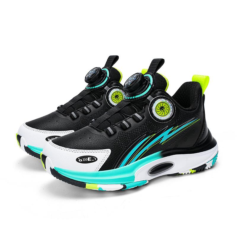 Grundschul-Basketballschuhe Jugend Beton Tatsächlicher Kampf Rutschfest Männliche Kinder Low-Top Drehknopf Sportschuhe