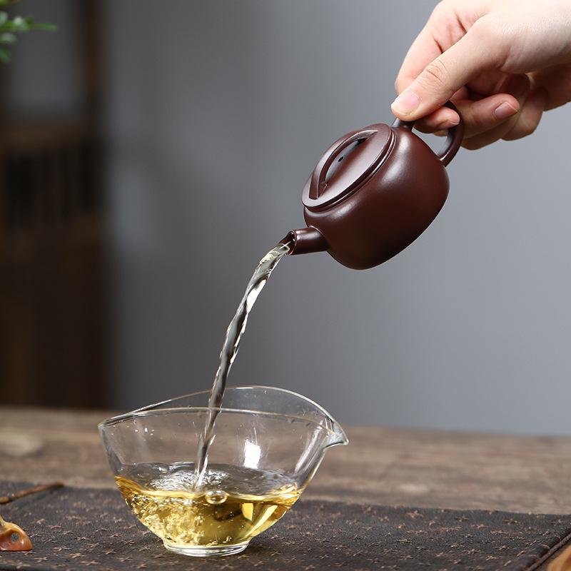 80ml Yixing Purple Clay Teapot Small Capacity Handmade Tea Pot Raw Ore Purple Zhu Mud Kettle Tea Infuser Chinese Zisha Tea Set