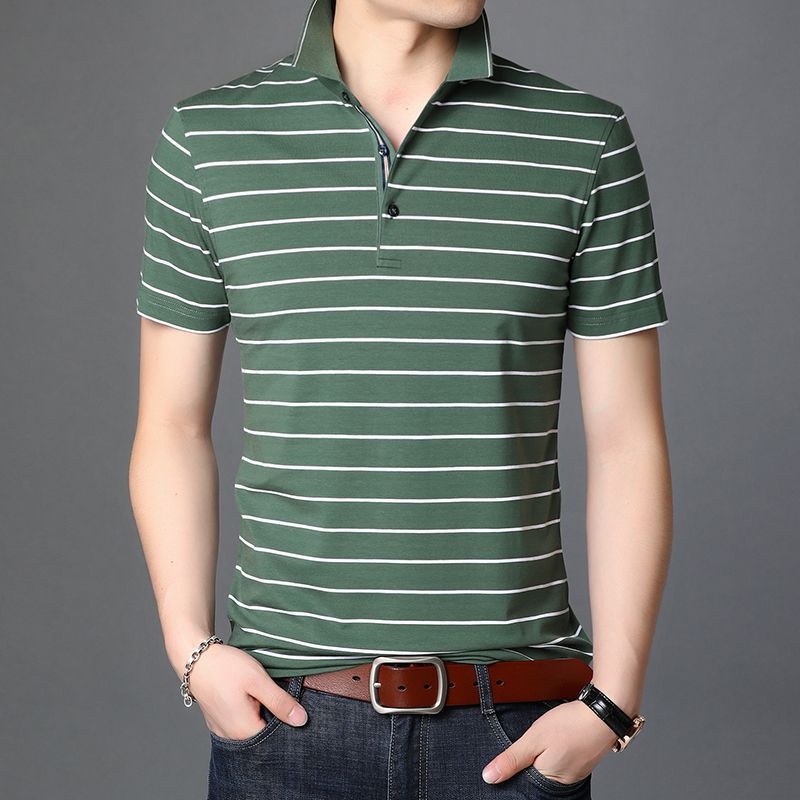 

Летняя мужская футболка с коротким рукавом и лацканами, деловая джентльменская, высококачественная рубашка поло с коротким рукавом, деловая повседневная 190/58/4XL