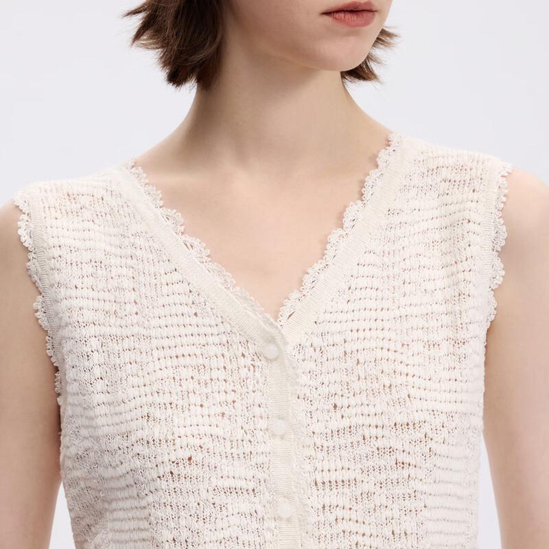 LANZHI V-Neck Lace Knitted Vest