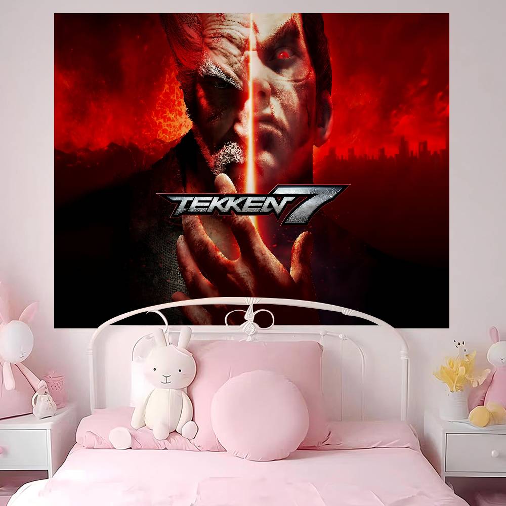 Anime TTekken Tapestry Art Printing Japanese Wall Tapestry Anime Wall Hanging Home Decor