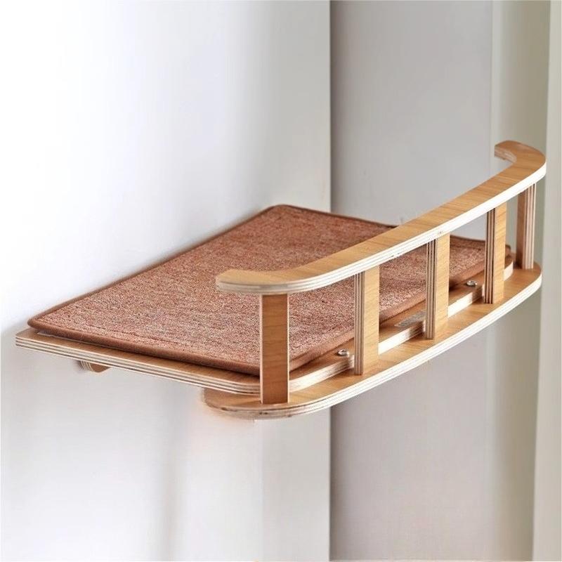 

Wooden Cat Climbing Frame Toys Large Cat Ladder Slide Scratching Board By The Window Kitten Tree Jumping Platform with Sucker