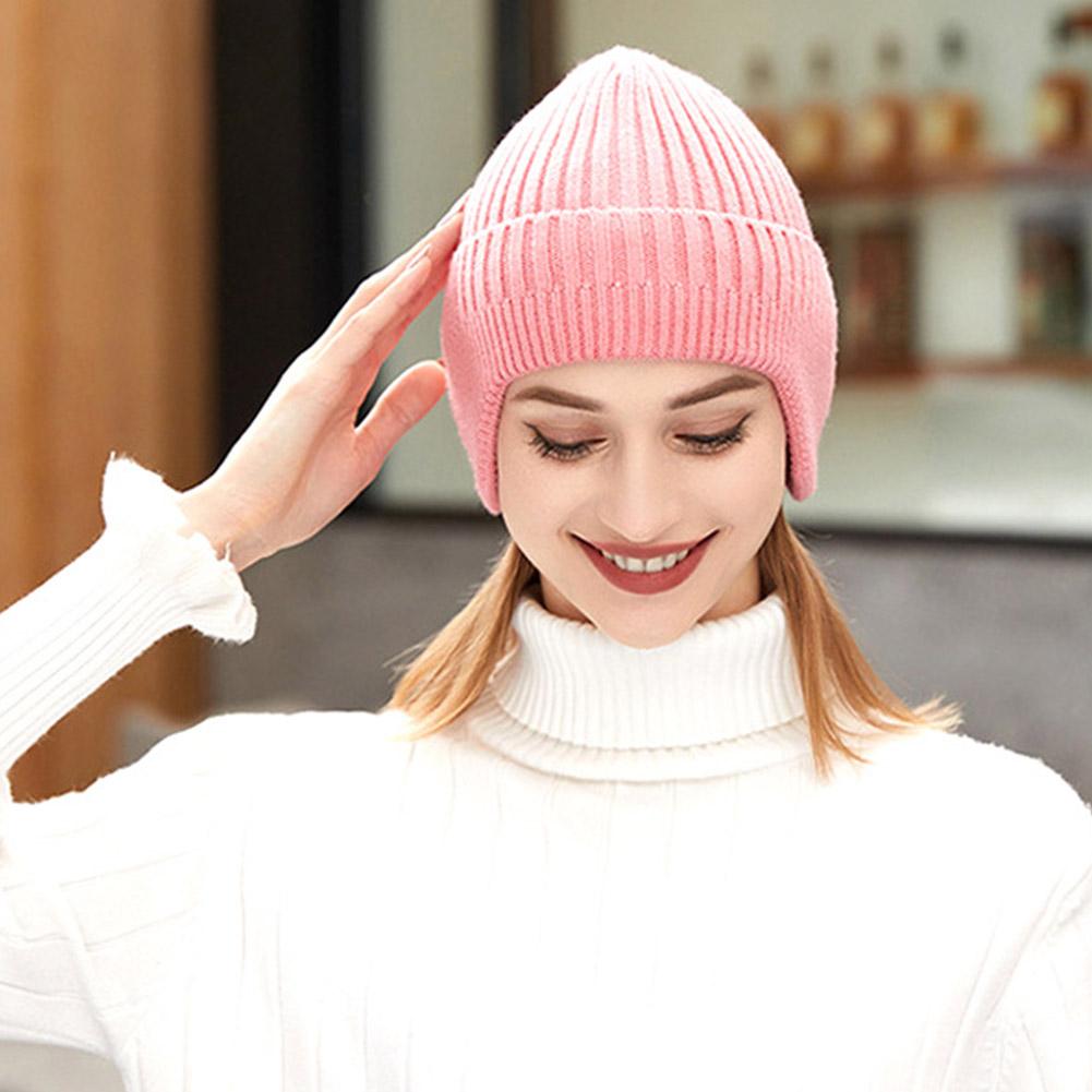 Winter Knit Beanie Hat For Men Women Fleece Lined Thermal Skull Cap, Korean Style Ear Flap Beanie For Cold Weather, Thick Warm