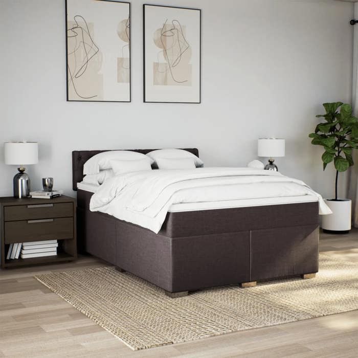 VidaXL Sommier à lattes de lit avec matelas Marron foncé 160x200 cm 3285949