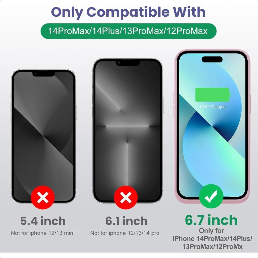 

Чехол-аккумулятор для iPhone 12Pro Max 13Pro Max 14Pro Max 14Plus 6.7 дюйма Мощный 8600 мАч Портативный Перезаряжаемый Зарядник C United States