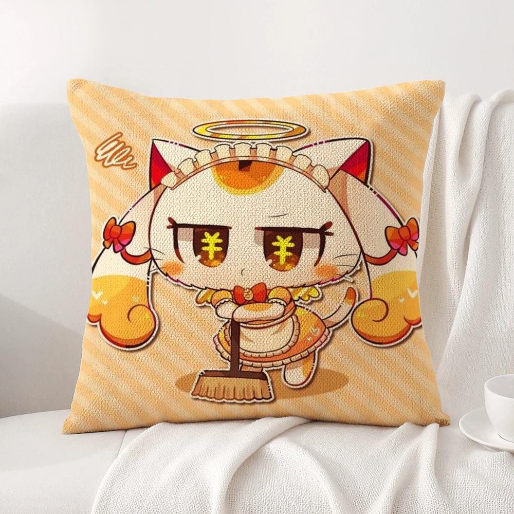 Cartoon P-Pepoyos Cushion Cover Summer Coolness Linen Fabric Double-Sided Printing Pillow Case Sofa Home Decor Gift
