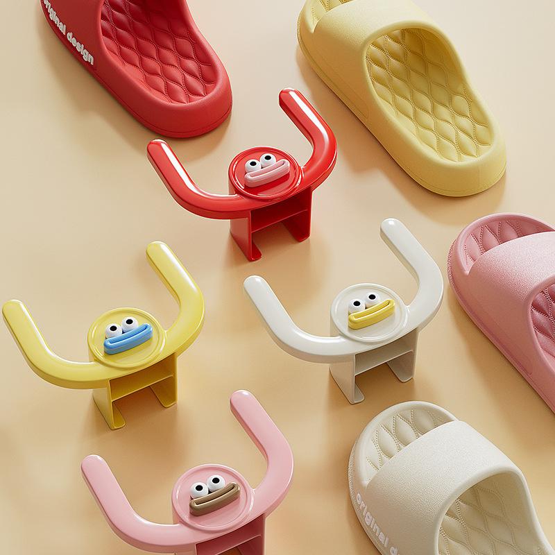 3 Stück Cartoon Wurst Mund Badezimmer Lochfreie Wandmontierte Lagerung Hausschuhe Rack