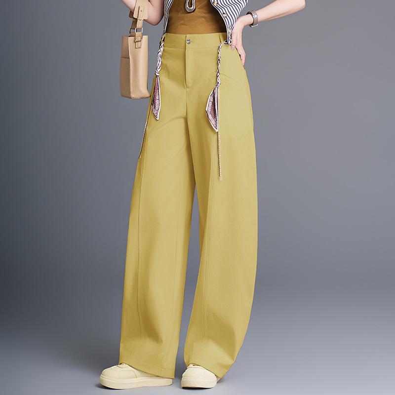 2026 Spring Korean Style High-Waisted Wide-Leg Chic Casual Pants
