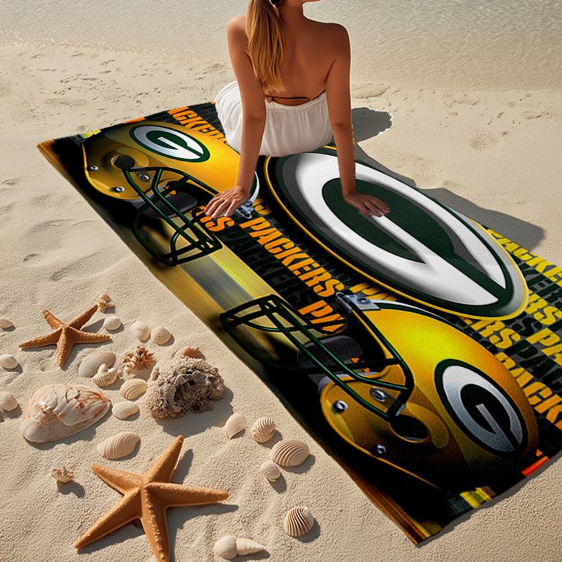 Green Bay Packers Gear Microfiber Beach Towel, Lightweight And Quick-Dry, for Summer Travel, Beach Essential, Swimming Pool
