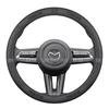 For Mazda 3 5 6 SKYACTIV Axela Atenza CX30 CX5 CX8 CX9 MX5 RX8 RX7 BT50 Leathe Car Steering Wheel Cove 3D Embossing Accessories GH3