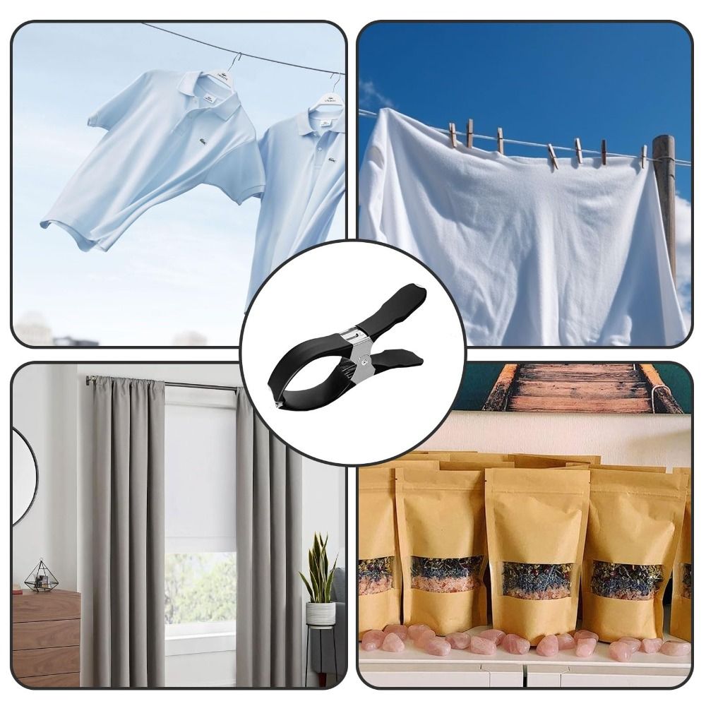 12Pcs Stainless Steel Hanger Spring Clamps with Plastic Handles Clothes Pins  Above Ground Pools