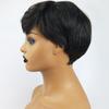 Elegant Pixie Cut Synthetic Wigs Short Hair Straight Black Wigs With Bangs For Women