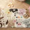Vintage Collage Carpet Mat Rug - Cartoon Animal & Food Pattern with Mixed Texture Non-slip Home Decoration Floor Mat Welcome M