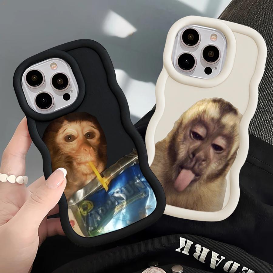 Monkey Drink Trend Case for iPhone 17 Air 15 Plus 13 14 XR 16 Pro Max 12 11 8 Soft Phone Cover