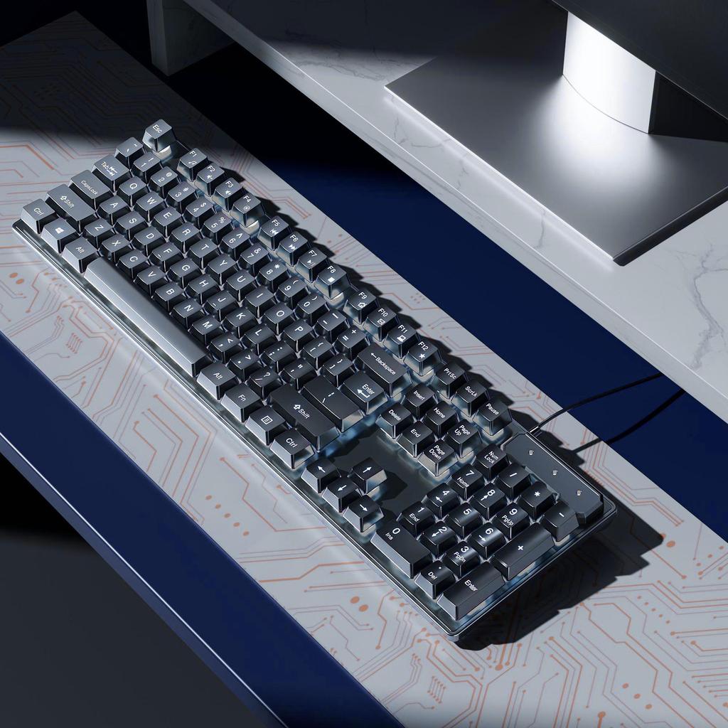 Mechanical Desktop Gaming Keyboard & Mouse Set for PC and Laptop