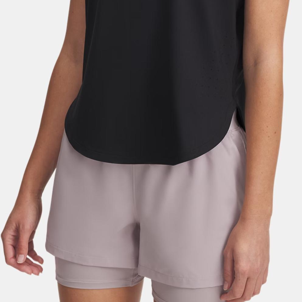 Under Armour Launch Elite Comfortable Fashionable Fitting Versatile Short Sleeve Breathable Regular T-Shirt Women Tops Black 1389564-001