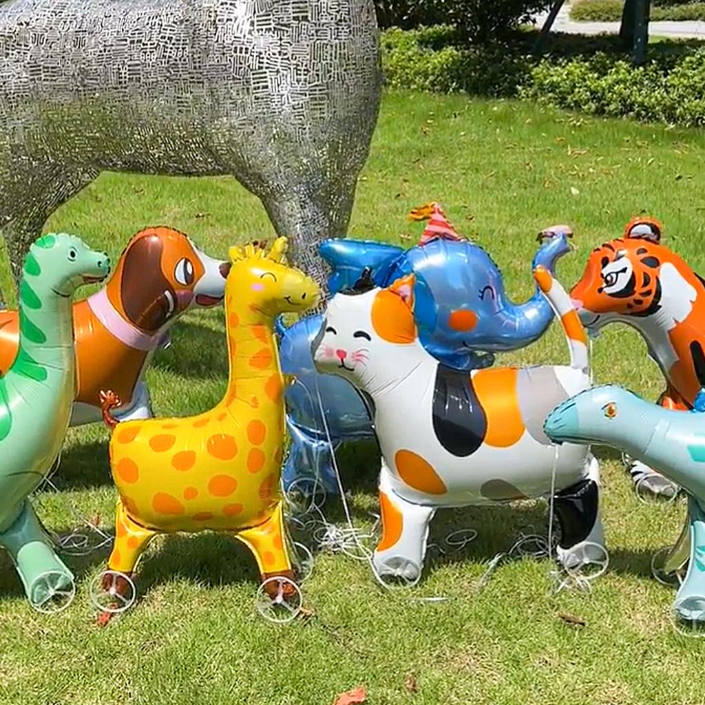 Uroczy balon 4D w kształcie zwierzątka z kółkami, montaż balonów w kształcie zwierząt, imprezy ze zwierzętami, urodziny, baby shower, dekoracje zabawek