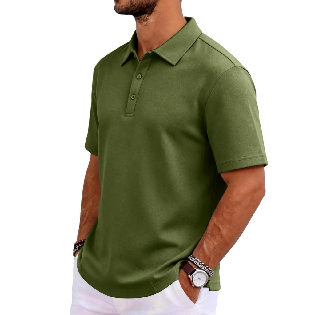 Men’s Casual Polo Shirt Short Sleeve Breathable Classic Fit Top for Everyday Outdoor Wear mens polo shirts short sleeve golf polos for men
