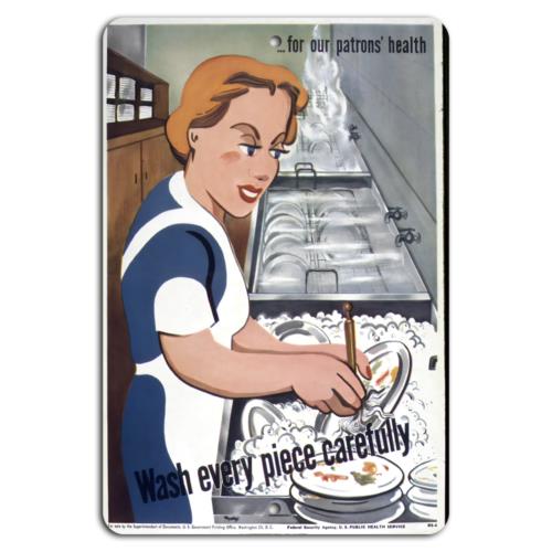 

Proper Dish Care Every Piece Counts for HealthAluminumtin sign 20x30cm（7.8x11.8inch）