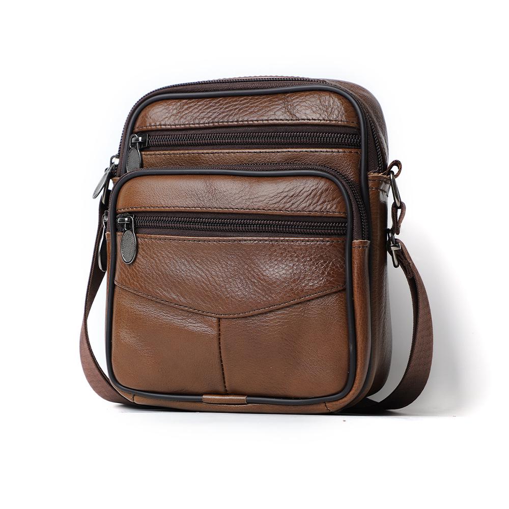 Klasyczna męska torba na ramię z prawdziwej skóry do codziennych dojazdów do pracy