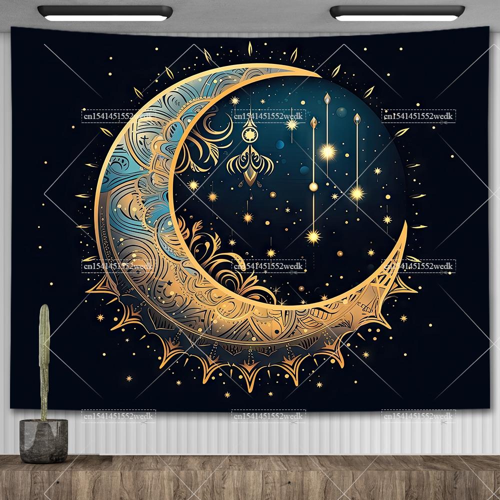 Tarot Tapestry Nordic Flower Series Room Background Cloth Moon Phase Wall Hanging Tapestries Living Room Bedroom Altar Cloths