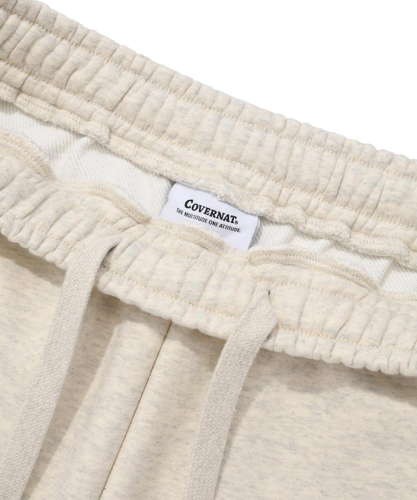COVERNAT One-Pleat Semi-Wide Fit Sweatpants Oatmeal