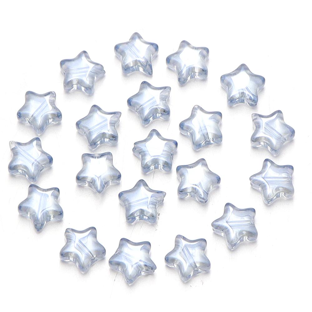 30pcs/lot 8mm Colored Electroplated Star Beads Loose Spacer Pentagram Glass Beads For DIY Bracelet Earrings Jewelry Accessories