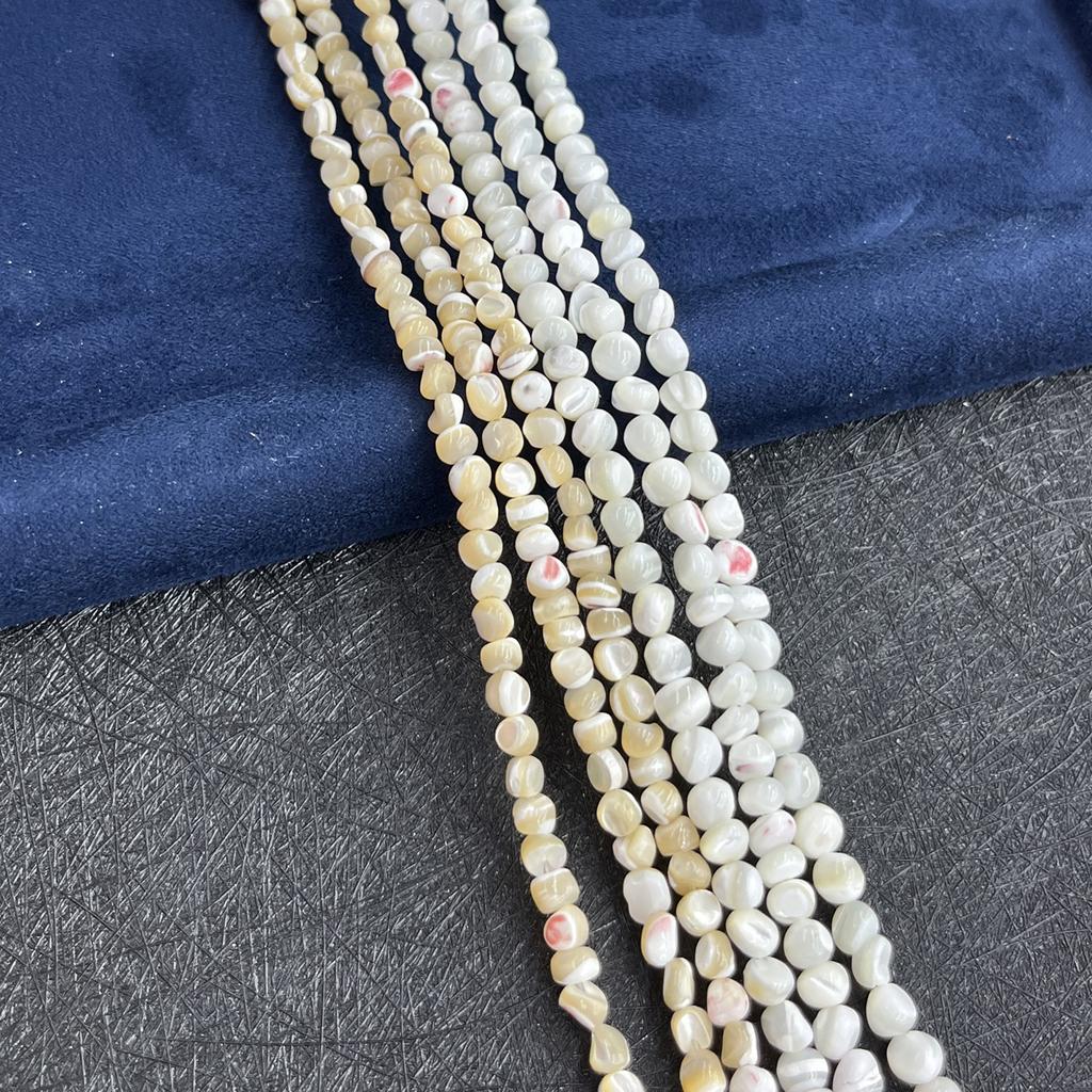 1String, Natural Shell Beads 5-6mm, Boho Style Irregular Chip Loose Spacer Beads for DIY Bracelet & Necklace Accessories Jewelry Making Supplies 38cm