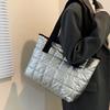 Space Pad Cott Tote Handbags Fashi Winter Quilted Travel Shoulder Bags For Women Large Capacity Waterproof Shopping Purse
