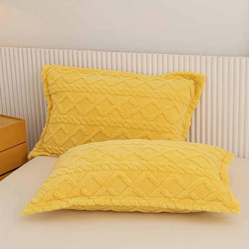 2 Pcs Winter Soft Warm Thicken Pillowcases Butterfly Jacquard Velvet Pillows Cases 48x74cm Sofa Home Decor Cushion Cover