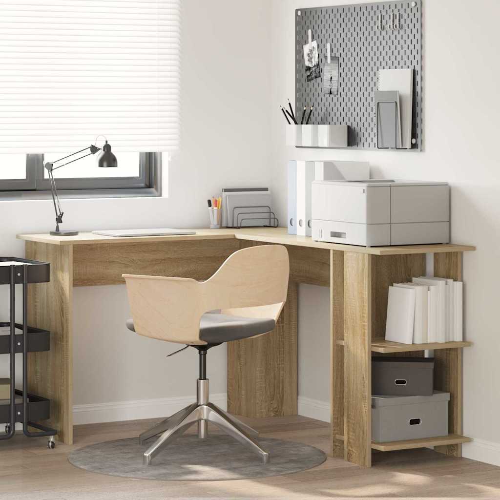 L shaped Desk Sonoma Oak 140 x 113.5 x 75 cm Particleboard