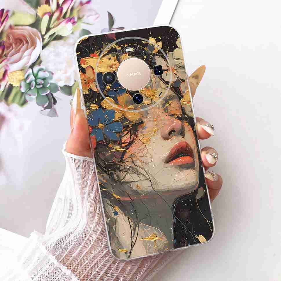 For Huawei Mate 80 5G 2025 Case VYG-AL00 Soft Silicone Sweet Heart Painted Cover Case For Huawei Mate80 Mate 80 TPU Fundas