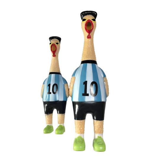 1/2Pcs Football Theme Screaming Chicken Toy, Stress Relief Cartoon Football Star Chick Squeeze Toy, Game Day Cheer Gift for Soccer Fans