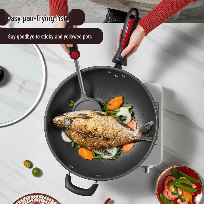 COOKER KING 34cm Refined Iron Non-stick Stir-fry Wok