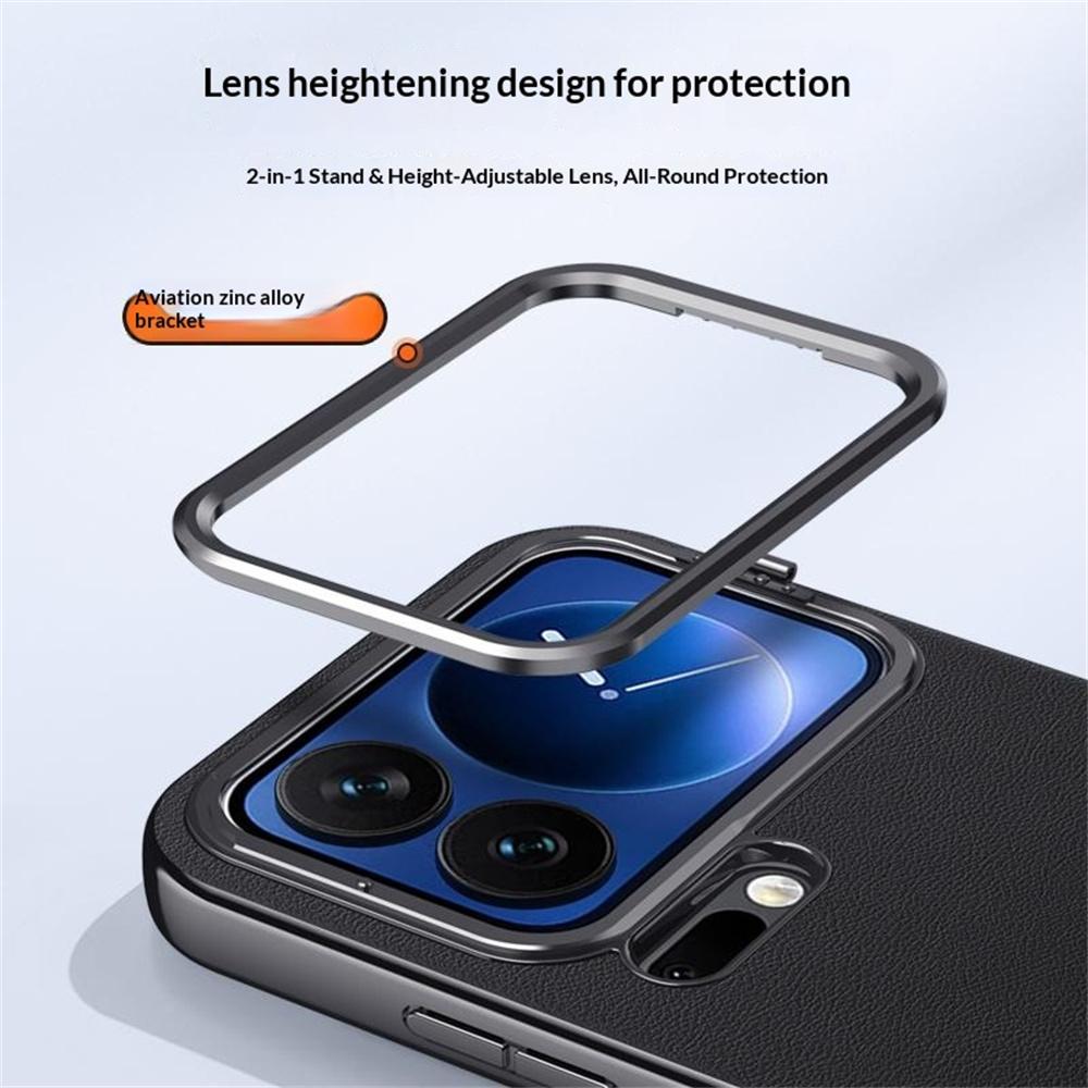 Pentru Xiaomi 17 Carcasă cu Protecție Cameră Kickstand Anti Cădere TPU+PU Capac Spate Telefon
