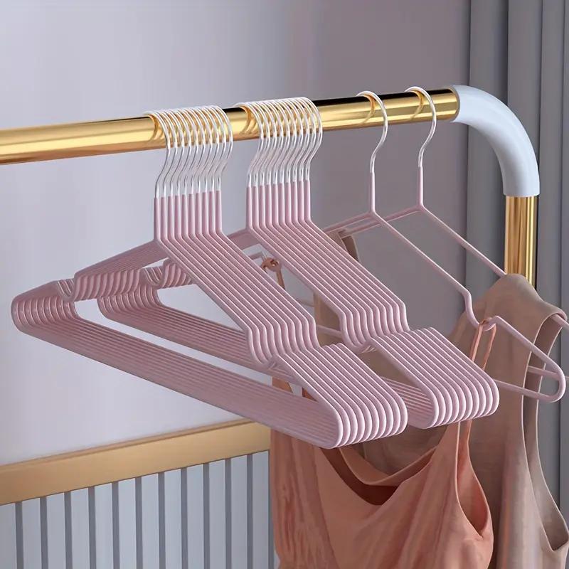 10Pcs Metal Traceless No-Slip Clothes Hangers Durable Strong Clothes Racks Household Space Saver For Organization Of Bedroom
