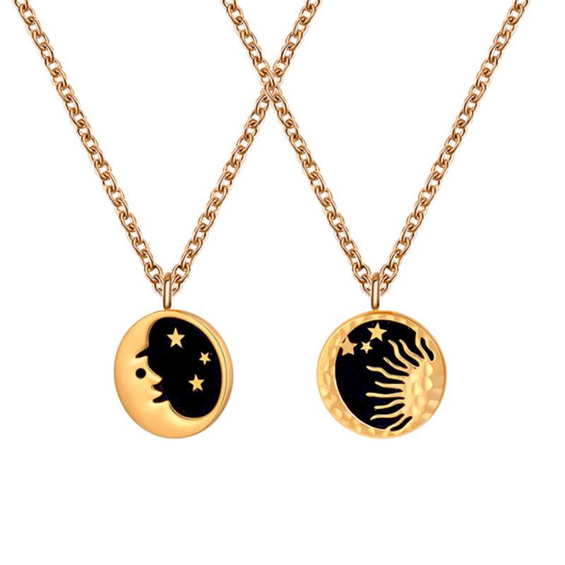 

Европейское и американское трансграничное горячо продаваемое магнитное ожерелье для пары «Солнце и Луна», модное, универсальное, высококлассный подарок для девушки