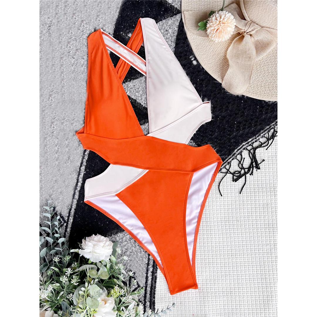 

Цельный купальник с глубоким v-образным вырезом и перекрестной спинкой, женский купальник, женский монокини, купальный костюм для купания S