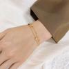 Elegant 18K Gold-Plated Women's Double-Layer Snake Bone Bracelet - Minimalist Design In Titanium Steel, Non-Fading.